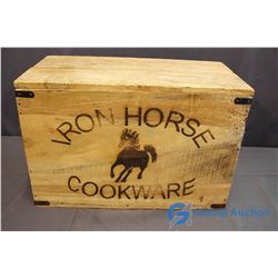 Wooden Iron Horse Cookware Crate 22"x15"x11"