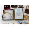 Image 6 : Lot of Flower Themed Jewlery With Latching Wooden Box