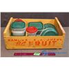 Image 1 : Wooden B.C. Fruit Crate w/ Rubbermaid Food Storage Containers