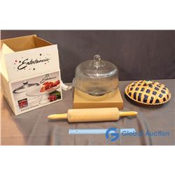 Rolling Pin; Pie Plate; Cake Set - NIB