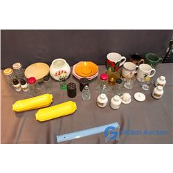 Lot of Salt & Pepper Shakers & Misc Dishware
