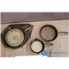 Image 2 : Set of 3 Cast Iron Pans (Small, Medium & Large) w/ Cover