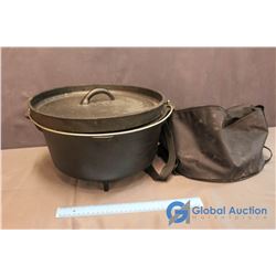 Large Cast Iron Dutch Oven with Carrying Case