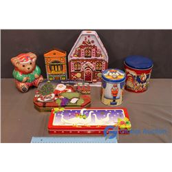 Assorted Christmas Chocolate Tins - Russell Stevens, Reeses, Purdy's, etc