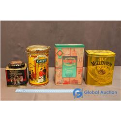 Red Rose Tea Tin & 3 Assorted Tins