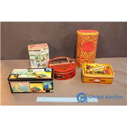 5 Assorted Cookie & Biscuit Tins