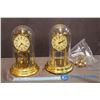 Image 1 : 2 Anniversary Clocks, 1 in working Condition, 1 Glass Lid, 1 Plastic Lid