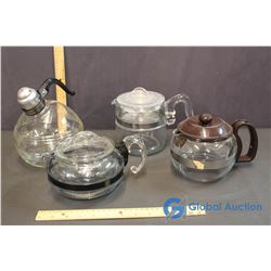 Lot of Pyrex Coffee Pots and Tea Pots w/ Misc. Kettle