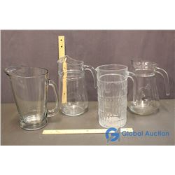 Lot of Glass Pitchers (4)