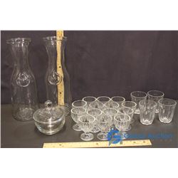 Lot of Glass Vases, Cups and Egg Cups