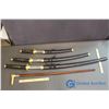 Image 1 : (3) Decorative Katanas and Wooden Cane