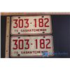 Image 1 : Pair of 75' Saskatchewan License Plates