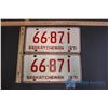 Image 1 : Pair of 71' Saskatchewan License Plates
