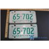 Image 1 : Pair of 68' Saskatchewan License Plates
