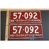 Image 1 : Pair of 38' Saskatchewan License Plates