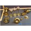 Image 3 : Lot of Brass Candle Sticks and Other W/ Pink Tulip Candle Sticks