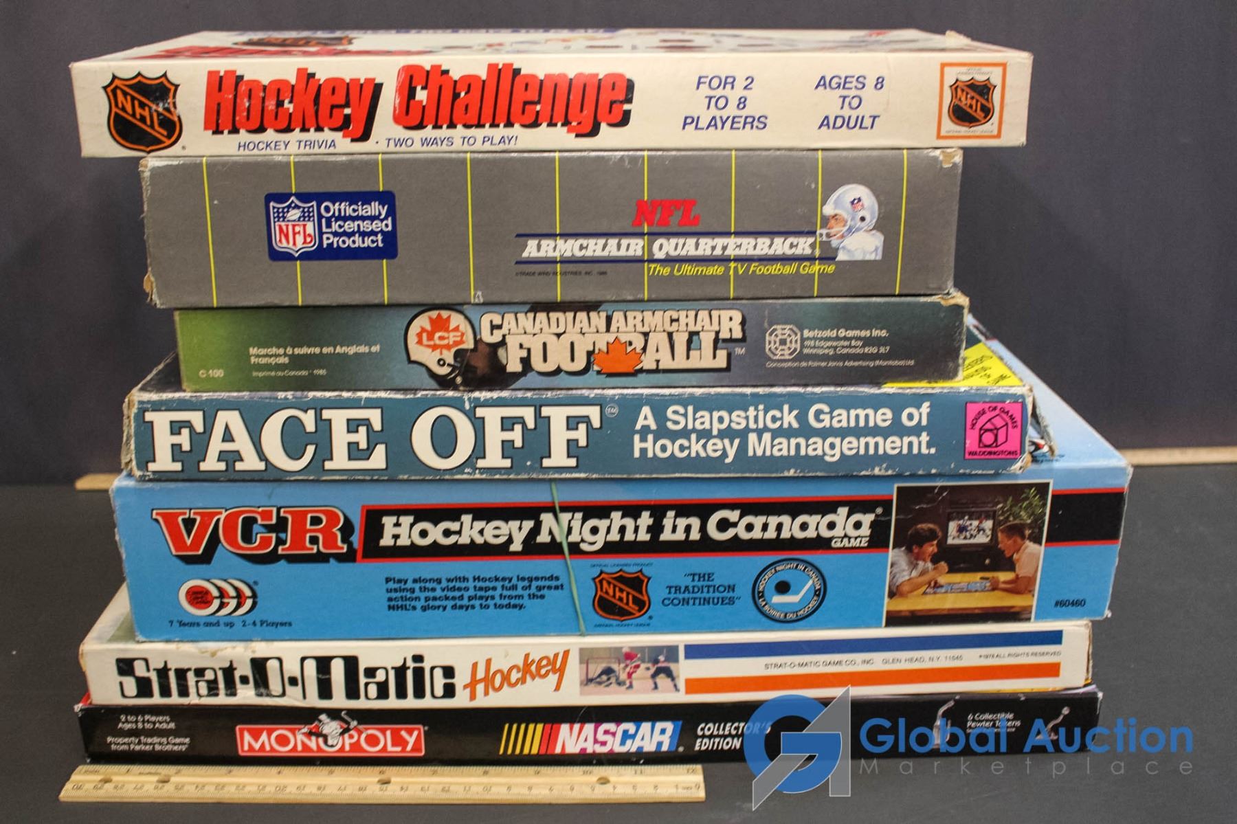 Lot of Sports Themed Board Games (7) Monopoly, Stratomatic Hockey