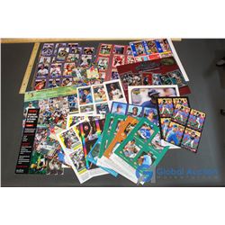 Lot of Baseball, Football, Basketball &Hockey Promo Cards, Sheets (Babe Ruth, Derek Jeter, Nolan Rya