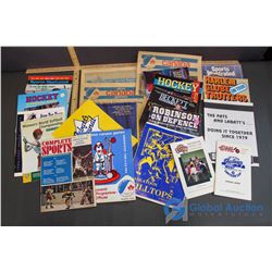 Lot of Sports Paper Hilltops Program, Regina Rams Program, Harlem Globe, ECT.