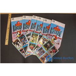 Lot of Hockey Wax Boxes and Box Bottom Cards Mario Lemieux, Mark Messier, ECT.