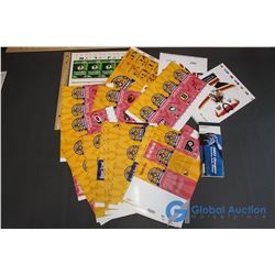 Lot of Printer's Sample NHL & NBA Game Tickets: Boston Celtics, Montreal Canadian, ECT.