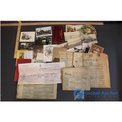 Lot of 1800's Newspaper, Photo's and Misc. Paper