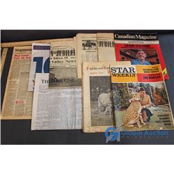 Lot of Vintage Newspapers (Canadian Magazine, Star Weekly, The Phenix)