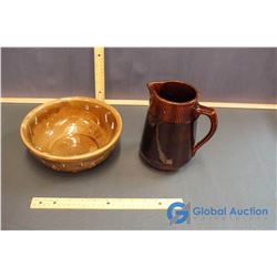 Pitcher & Patterned Bowl