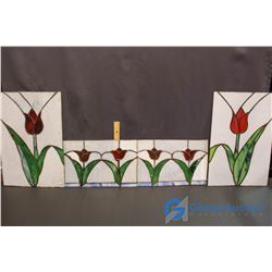 Lot of Stained Glass (2 - 9" x 14". 2 - 12" x 18")