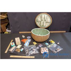 Vintage Sewing Basket and Supplies