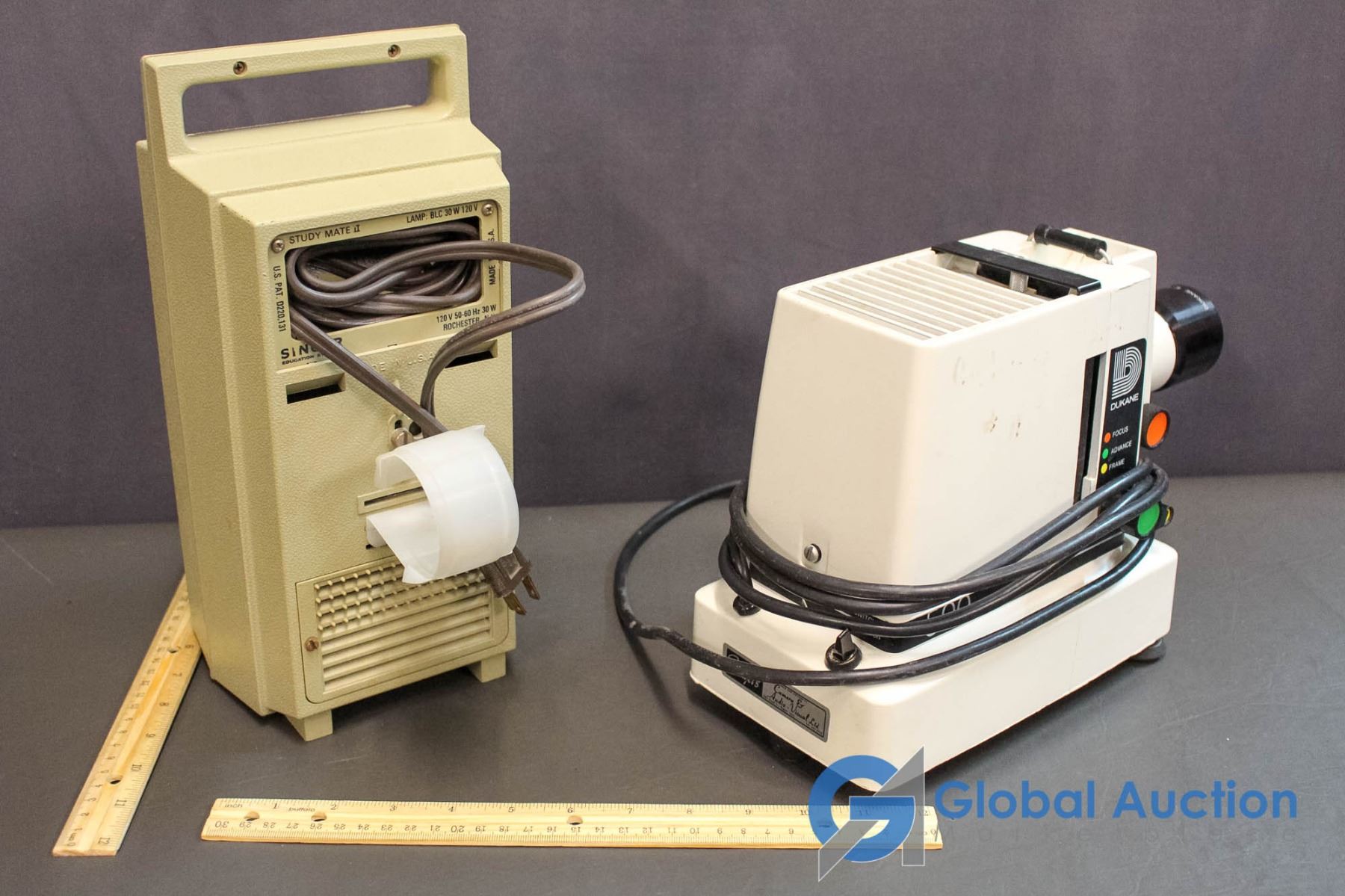 Vintage Dukane Filmstrip Projector & Singer Study Mate Slide Viewer