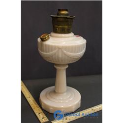 Antique Lincoln Drape Aladdin Parlour Lamp (Pink Milk Glass)