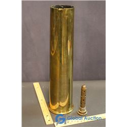 1944 WWII Brass Shell Casing (75 cal)