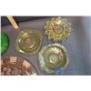 Image 3 : Lot of (17) Assorted Depression Glass (Pink, Green and Amber)