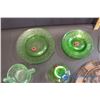 Image 4 : Lot of (17) Assorted Depression Glass (Pink, Green and Amber)