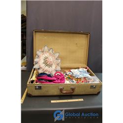 Vintage Suitcase w/Misc Clothing