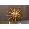 Image 1 : Wood/Brass Starburst Clock