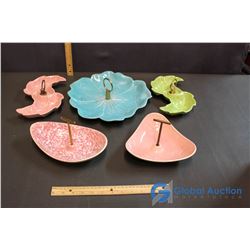 Lot of 1950's-60's Candy Dishes/Platters (5)