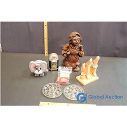 Lot of Misc. Decor, (Glass Pencil Holders, Cards, ECT.)