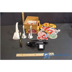 Conair Clippers, Porcilain Coat Hooks And Patches
