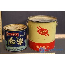 Purity Brand Strawberry Jam, Susco Honey Tins