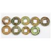 Image 1 : Chinese Wuzhu Bronze Coins 9 Assorted