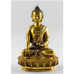 Chinese Bronze Cast Shakyamuni Buddha Statue w/ MK