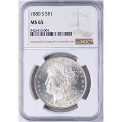 1880-S $1 Morgan Silver Dollar Coin NGC MS65