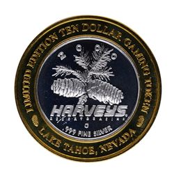 .999 Silver Harvey's Resort Hotel and Casino $10 Casino Limited Edition Gaming T