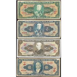 Lot of (4) Republica Dos Estados Unidos Do Brasil Currency Notes