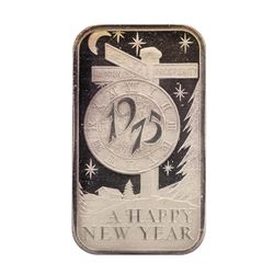 1975 Happy New Year Madison Mint 1 oz .999 Fine Silver Art Bar