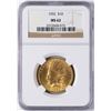 Image 1 : 1932 $10 Indian Head Eagle Gold Coin NGC MS62