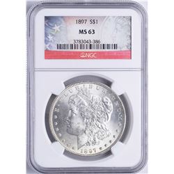 1897 $1 Morgan Silver Dollar Coin NGC MS63
