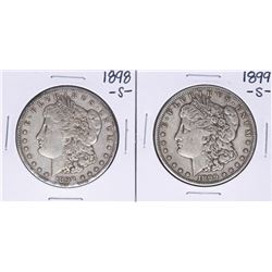 Lot of 1898-S & 1899-S $1 Morgan Silver Dollar Coins
